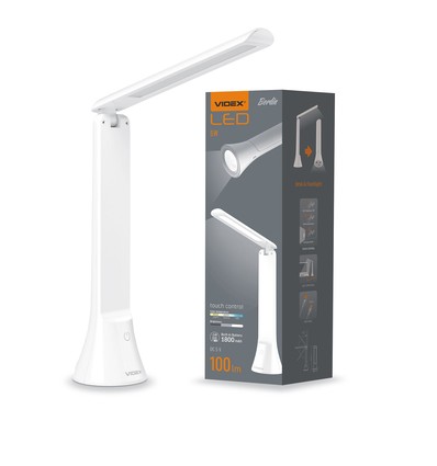 Lampe de bureau LED Berlin, 5W - Rechargeable, dimmable, 3-en-1 CCT, portable, blanc