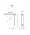Lampe de bureau LED 7W dimmable - CCT réglable, 5 niveaux de luminosité, blanc, flicker free, adaptateur inclus