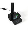 Lampe de bureau LED 18W avec charge sans fil - 700lm, dimmable 5 niveaux, CCT réglable, noir, flicker free