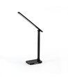 Lampe de bureau LED 18W avec charge sans fil - 700lm, dimmable 5 niveaux, CCT réglable, noir, flicker free