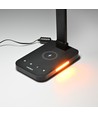 Lampe de bureau LED 18W avec charge sans fil - 700lm, dimmable 5 niveaux, CCT réglable, noir, flicker free