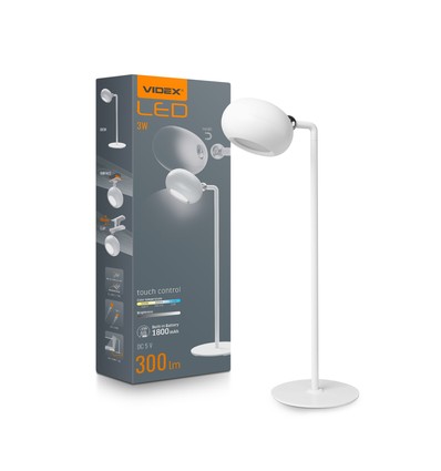 Lampe de bureau LED rechargeable 3W - 300lm, dimmable 3 niveaux, CCT, USB-C, incl. pied magnétique