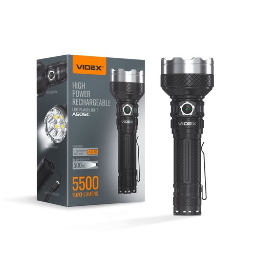 Lampe de poche LED portable - 5000K, luminosité 5500lm, consommation 20W
