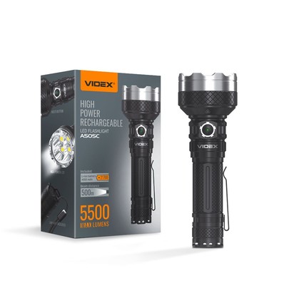 Lampe de poche LED portable - 5000K, luminosité 5500lm, consommation 20W