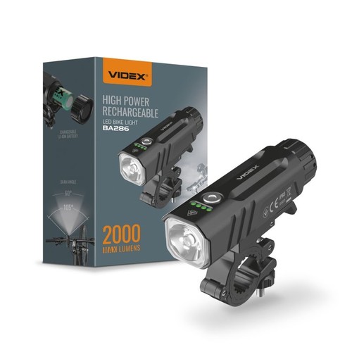 20W lampe de vélo LED - 5000K, noir