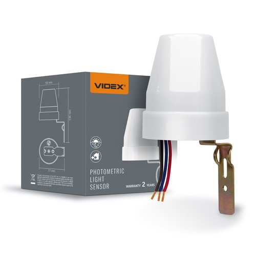 Interrupteur crépusculaire 10A - IP44, capteur de lumière pour intérieur et extérieur
