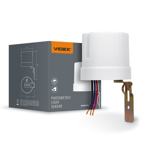 Interrupteur crépusculaire 25A - IP44, 5750W, blanc, capteur de lumière marche/arrêt automatique