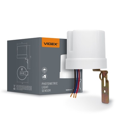 Interrupteur crépusculaire 25A - IP44, 5750W, blanc, capteur de lumière marche/arrêt automatique