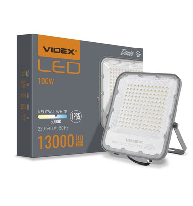 Projecteur LED 100W - 150lm/W, IP65, Gris, 5000K, extérieur