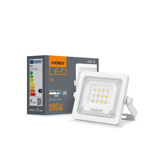 Projecteur LED 10W - 5000K, IP65, IK08, gris, extérieur