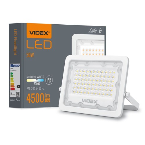 Projecteur LED 50W - 4500lm, IP65, extérieur, blanc/gris