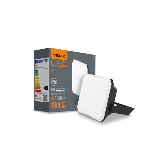 Projecteur LED 20W - 1900lm, IP65, noir, extérieur, 5000K