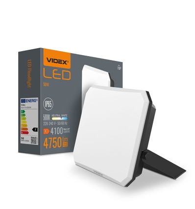 Projecteur LED 50W - 4100lm, IP65, noir, extérieur, 5000K blanc neutre