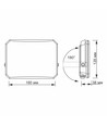 Projecteur LED 50W - 4100lm, IP65, noir, extérieur, 5000K blanc neutre