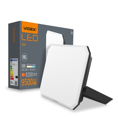 Projecteur LED 100W, noir - 9500lm, IP65, 5000K, extérieur, projecteur de chantier