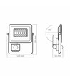 Projecteur LED 10W avec détecteur - 100lm/W, IP65, 5000K, noir