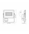Projecteur LED 50W avec détecteur - 130lm/W, IP65, 5000K, gris, extérieur, lampe de chantier