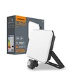 Projecteur LED 50W avec détecteur - 4750lm, IP65, 5000K, noir, extérieur, lampe de chantier