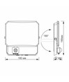 Projecteur LED 50W avec détecteur - 4750lm, IP65, 5000K, noir, extérieur, lampe de chantier