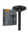 Lampe de parc LED Solara 12W avec détecteur - 1400lm, IP54, 360 degrés, 3.2V, CCT, finition noire