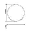 Plafonnier LED 44W avec rétroéclairage, CCT - 109lm/W, IP54, Ø50cm, bord blanc, 3 couleurs de lumière