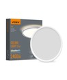Plafonnier LED 22W Ø29,3cm avec rétroéclairage - 2400lm, IP54, CCT réglable, bord blanc, source lumineuse incluse