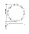 Plafonnier LED 22W Ø29,3cm avec rétroéclairage - 2400lm, IP54, CCT réglable, bord blanc, source lumineuse incluse