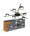 Plafonnier 6x GX53 avec backlight, 9W - Noir, 2700K, 830lm, IP20, sans source lumineuse pour douille GX53