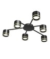 Plafonnier GX53 pour 6 ampoules - Noir, IP20, fer, 180W, intérieur, sans source lumineuse