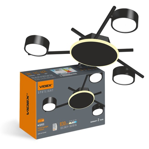 Spot de plafond 3x GX53 avec backlight, noir - 20x8,5cm, IP20, incl. 9W backlight, sans source lumineuse