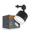 Spot sur rail monophasé GX53 - Anneau blanc, sans source lumineuse, 1F2W, Noir