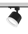 Spot sur rail monophasé GX53 - Anneau blanc, sans source lumineuse, 1F2W, Noir