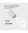 Spot sur rail triphasé 30W RA92 Zoom réglable - 100lm/W, angle de diffusion réglable, CCT réglable, blanc, luminosité réglable