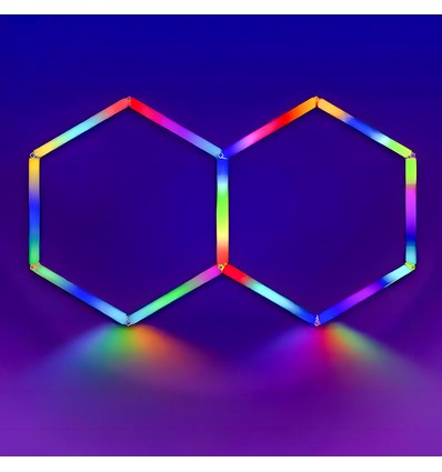 Kit complet Hexagon RGBIC 37W 2 zones - Avec contrôleur bluetooth et alimentation