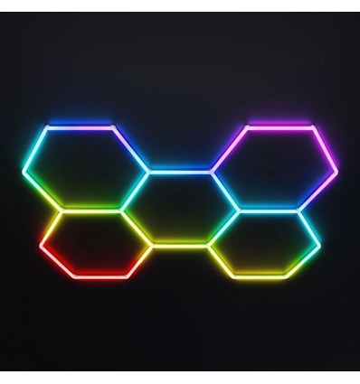 Lot de 5 Hexagon RGBIC kit complet 80W - Avec contrôleur bluetooth et alimentation