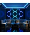 Kit complet Hexagone RGBIC 4 panneaux 64W - Avec contrôleur bluetooth et alimentation