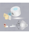 Applique murale rechargeable 4,5W CCT - IP20, ronde, blanche, rotative à 360°, source lumineuse incluse et télécommande