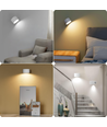Applique murale rechargeable 4,5W CCT - IP20, ronde, blanche, rotative à 360°, source lumineuse incluse et télécommande
