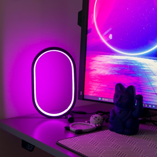 Lampe RGBIC elliptique - 25x15 cm, 10W, télécommande, USB