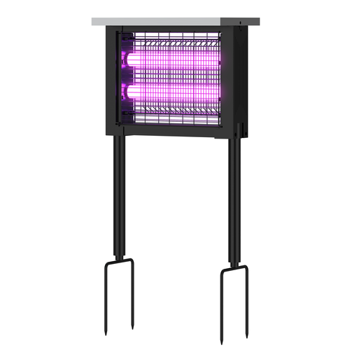 Lampe anti-insectes à énergie solaire - Noir, IP65, 20W, couvre jusqu