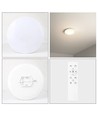Plafonnier CCT 39W avec rétroéclairage RGBIC - Ø30cm, Tuya, télécommande incluse