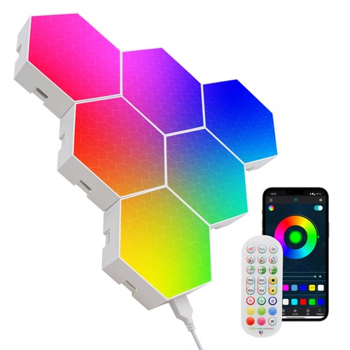 Lot de 10 Appliques Murales Hexagonales RGBIC