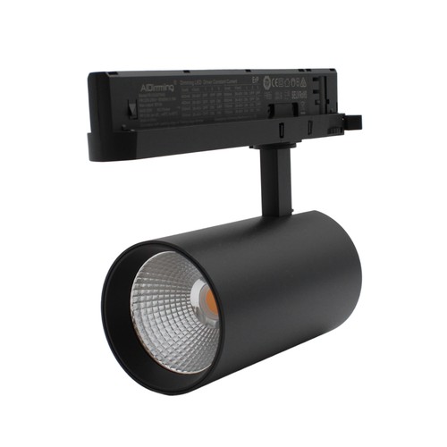 Projecteur sur rail triphasé 29W dimmable RA90 - 140 lm/W, 38 degrés, noir