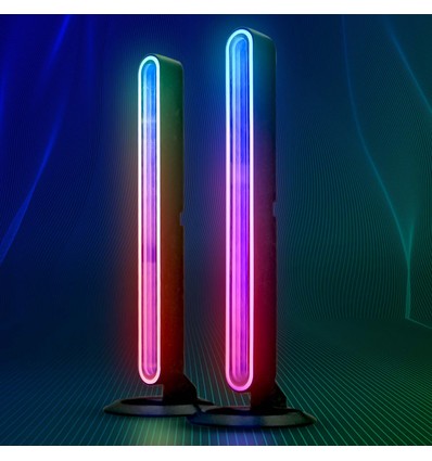 2 pcs. Barre lumineuse ambiante infinie RGBIC - 28cm, Bluetooth, 5W