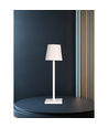 Lampe de table LED mini rechargeable - Blanc, 24cm, tactile dimmable, IP54