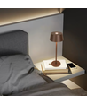 Lampe de table LED rechargeable - Marron, tactile dimmable, IP54