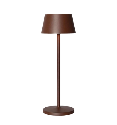 Lampe de table LED rechargeable - Marron, tactile dimmable, IP54