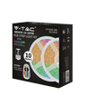 Kit ruban LED RGB 10m 4,8W/m - 12V DC, IP20, télécommande et alimentation incluses (2x5m)