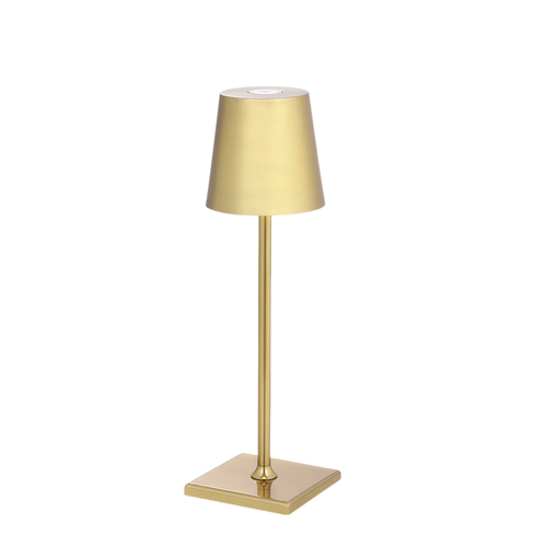 Lampe de table LED mini rechargeable - Or, tactile dimmable, IP54
