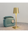 Lampe de table LED mini rechargeable - Or, tactile dimmable, IP54